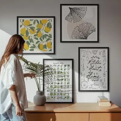 Kitchen herbs and lemon wall art set multi-piece decorative painting