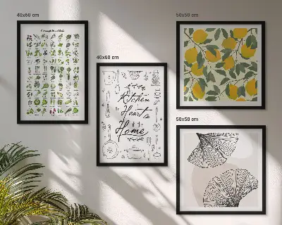 Kitchen herbs and lemon wall art set multi-piece decorative painting