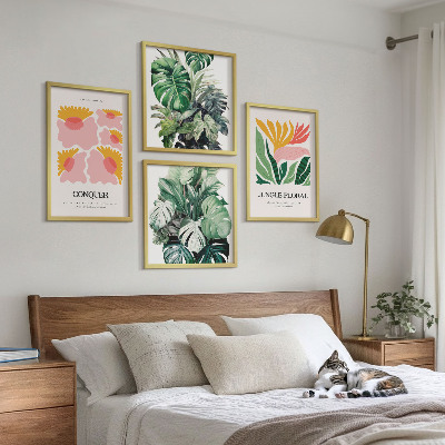 Multi-piece wall decor set Flowers leaves modern posters