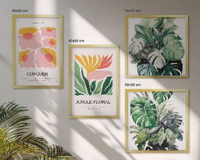 Multi-piece wall decor set Flowers leaves modern posters