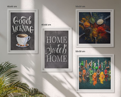Wall art set Spices, coffee, cup, herbs