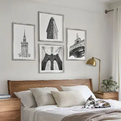 Multi-piece wall decor set Architecture black and white minimalism