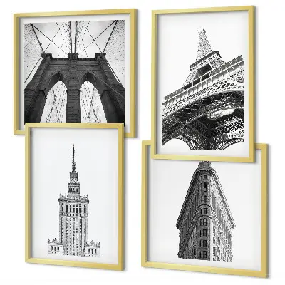 Multi-piece wall decor set Architecture black and white minimalism