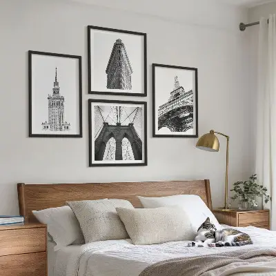 Multi-piece wall decor set Architecture black and white minimalism