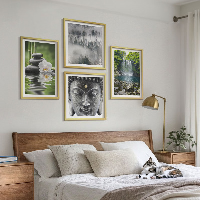 Wall art set Harmony of nature stones water Buddha