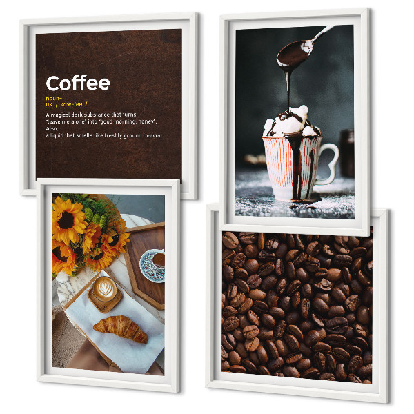 Multi-piece wall decor set Italian breakfast coffee beans