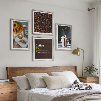 Multi-piece wall decor set Italian breakfast coffee beans