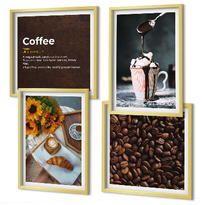 Multi-piece wall decor set Italian breakfast coffee beans