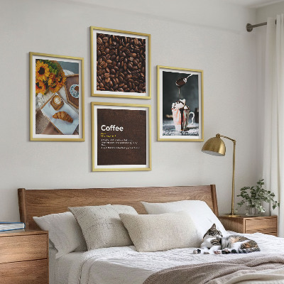 Multi-piece wall decor set Italian breakfast coffee beans