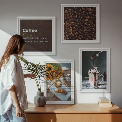 Multi-piece wall decor set Italian breakfast coffee beans