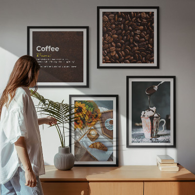 Multi-piece wall decor set Italian breakfast coffee beans