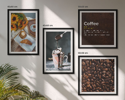 Multi-piece wall decor set Italian breakfast coffee beans