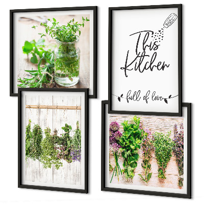 Multi-piece wall decor set Herbs plants for the kitchen drying