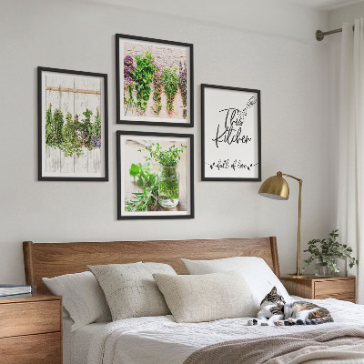 Multi-piece wall decor set Herbs plants for the kitchen drying