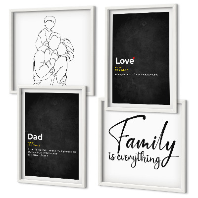 Wall art set Family line art definitions of love