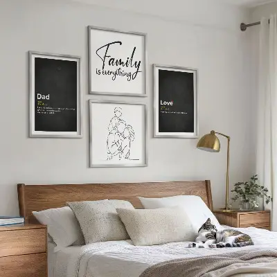 Family Line Art Wall Art Set definitions of love