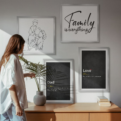 Wall art set Family line art definitions of love