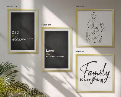 Family Line Art Wall Art Set definitions of love