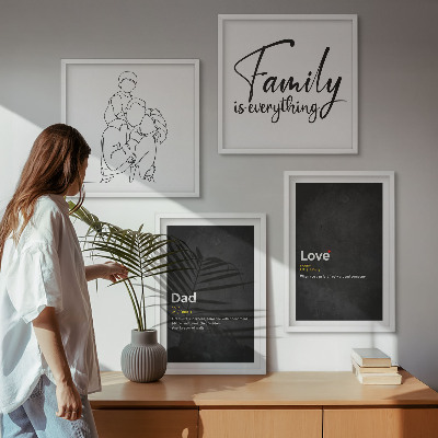 Wall art set Family line art definitions of love