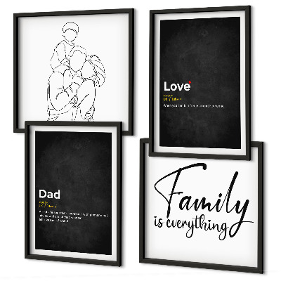 Wall art set Family line art definitions of love