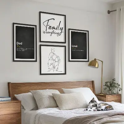 Family Line Art Wall Art Set definitions of love