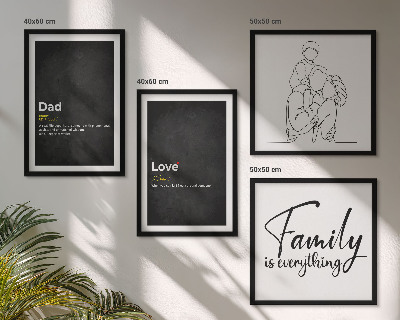Wall art set Family line art definitions of love