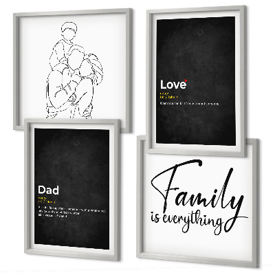 Wall art set Family line art definitions of love