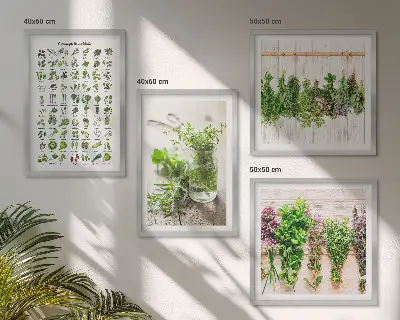 Dried herbs kitchen wall art set set of wall art prints