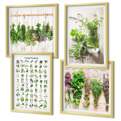 Dried herbs kitchen wall art set set of wall art prints