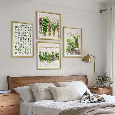 Wall art set Dried herbs for the kitchen