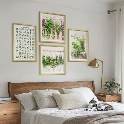 Dried herbs kitchen wall art set set of wall art prints