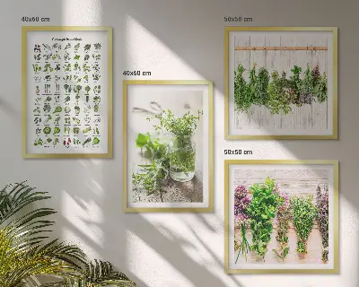 Dried herbs kitchen wall art set set of wall art prints