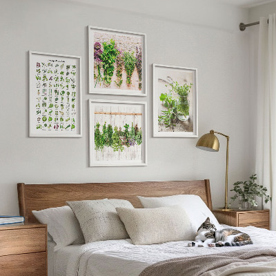 Wall art set Dried herbs for the kitchen