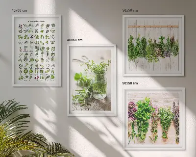 Dried herbs kitchen wall art set set of wall art prints
