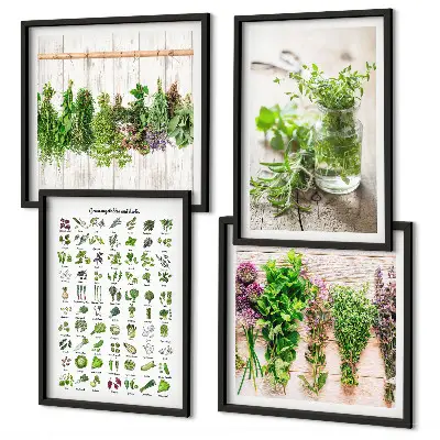 Dried herbs kitchen wall art set set of wall art prints