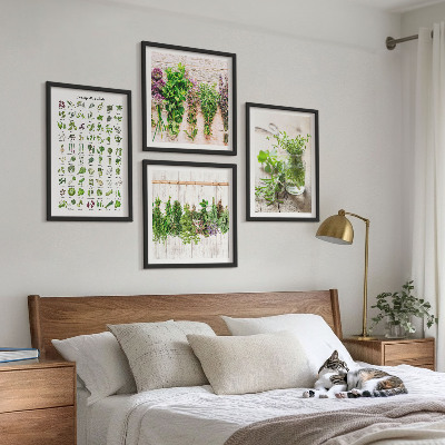 Wall art set Dried herbs for the kitchen