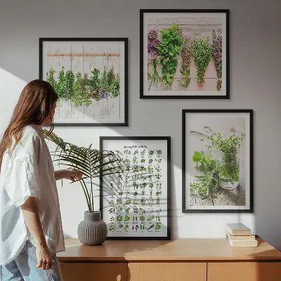 Dried herbs kitchen wall art set set of wall art prints