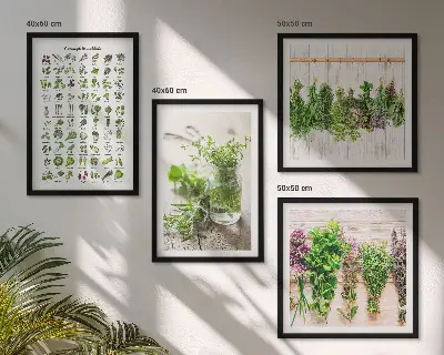 Dried herbs kitchen wall art set set of wall art prints