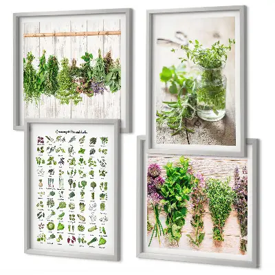 Dried herbs kitchen wall art set set of wall art prints