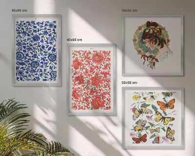 Multi-piece wall decor set Vintage flowers butterflies ornaments