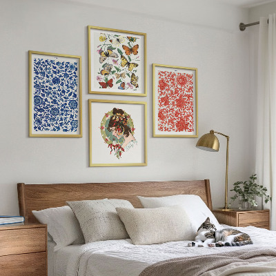 Multi-piece wall decor set Vintage flowers butterflies ornaments
