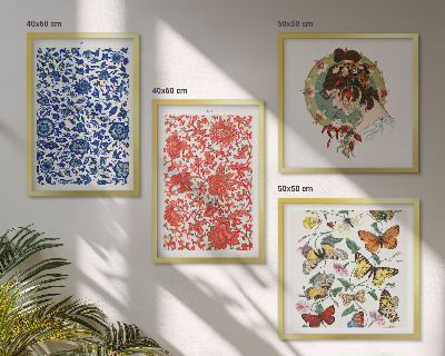 Multi-piece wall decor set Vintage flowers butterflies ornaments