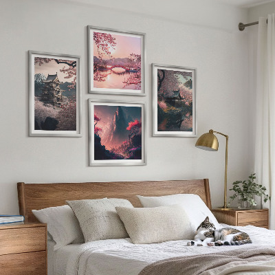 Multi-piece wall decor set Fantasy landscapes of Japan