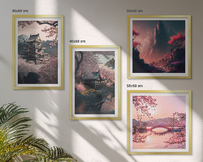 Multi-piece wall decor set Fantasy landscapes of Japan