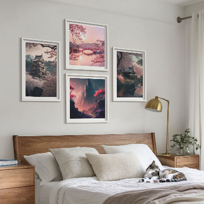 Multi-piece wall decor set Fantasy landscapes of Japan