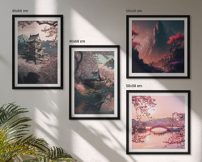 Multi-piece wall decor set Fantasy landscapes of Japan