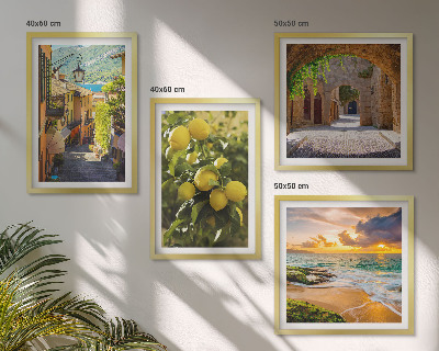 Wall art set Picturesque streets of the sea, beach