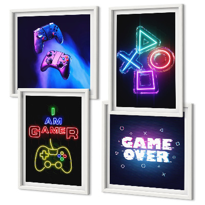 Wall art set Gamepads, player icon subtitles