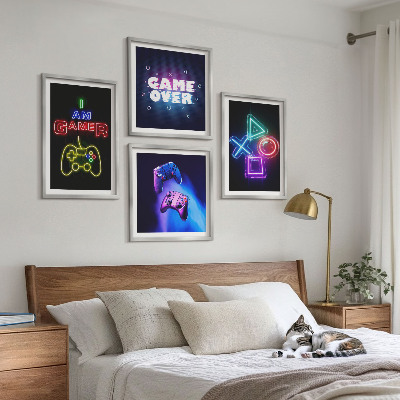 Wall art set Gamepads, player icon subtitles