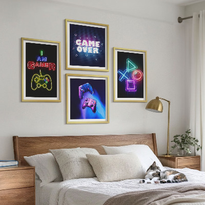 Wall art set Gamepads, player icon subtitles